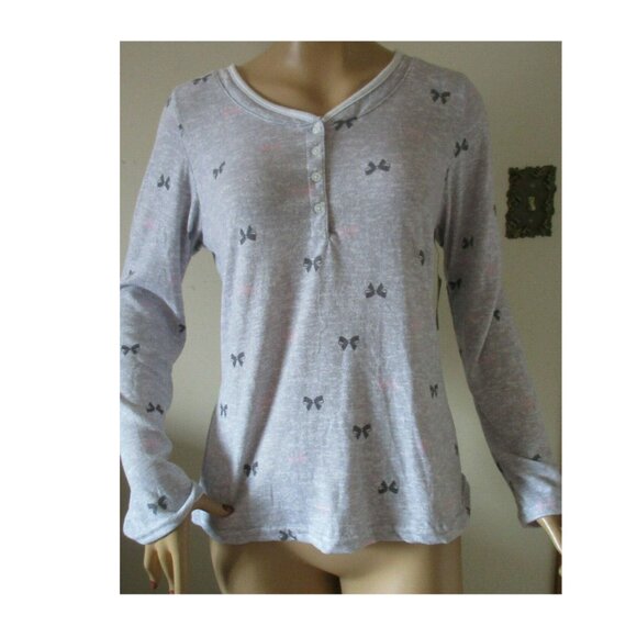 LAURA ASHLEY Soft & Cozy Heather Bow Women's Medium New with Tags - Picture 1 of 2